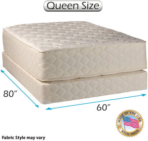 Dream Sleep Highlight Luxury Firm Mattress & Box Spring Set - Orthopedic, Innerspring Coils, Premium Edge Guards, Longlasting Comfort by Dream Solutions USA (Queen 60"x80"x14")