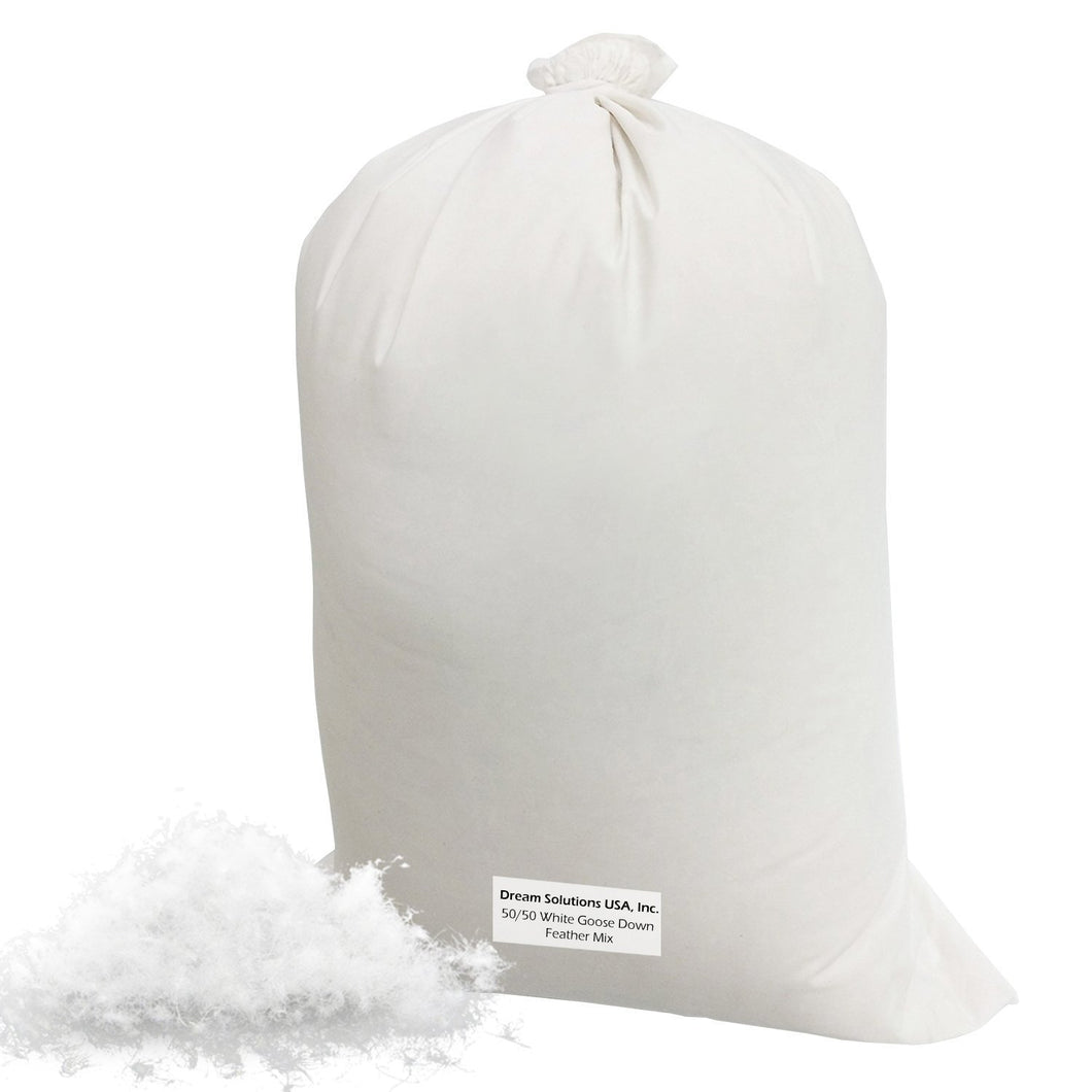 Bulk Goose Down Filling (6 lbs) 50/50 100% Natural White Down and Feather – Fill Stuffing Comforters, Pillows, Jackets and More – Ultra-Plush Hungarian Softness - Dream Solutions USA Brand