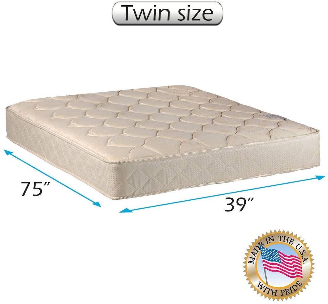 Dream Sleep Comfort Classic Gentle Firm Twin Mattress Only with Mattress Cover Protector Included - Orthopedic, Good for Your Back, Long Lasting and 2 Sided by Dream Solutions USA