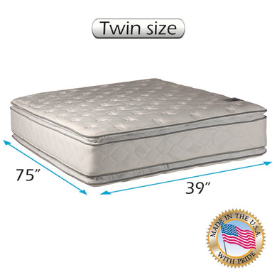 Dream Sleep Princess Gentle Plush Twin PillowTop Two-Sided Mattress Only - Quilted Fabric, Orthopedic, Sleep System Support, Longlasting by Dream Solutions USA