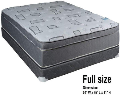 Dream Sleep Natural Trophy Full Size Medium Plush Eurotop Mattress Set with Mattress Cover Protector Included - Innerspring Coils, Sleep Support System, Orthopedic, Longlasting by Dream Solutions USA