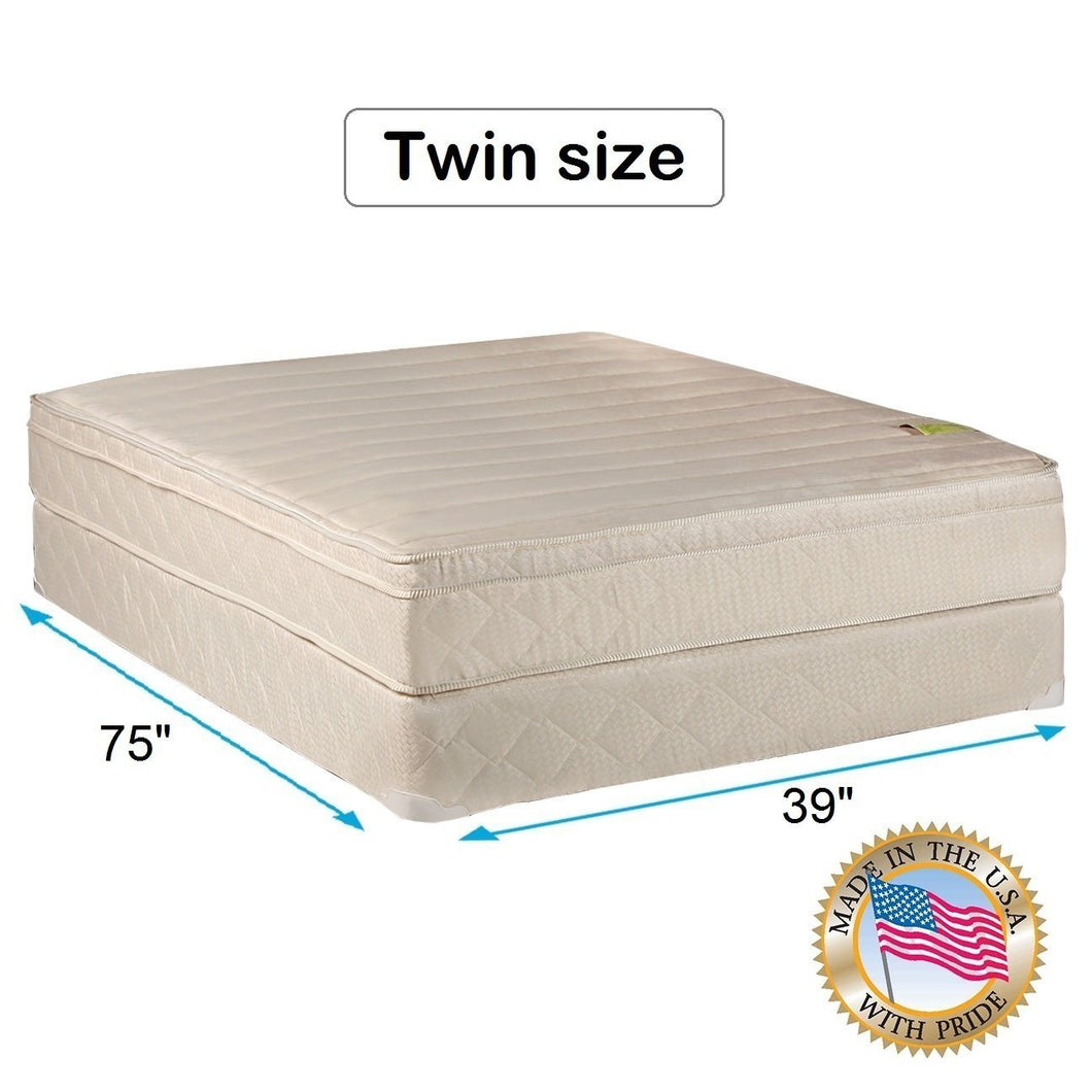 Dream Sleep Comfort Pedic Firm PillowTop Mattress Set with Bed Frame Included (Twin Size) - Sleep System with Enhanced Foam Encased Support, Orthopedic, Longlasting by Dream Solutions USA
