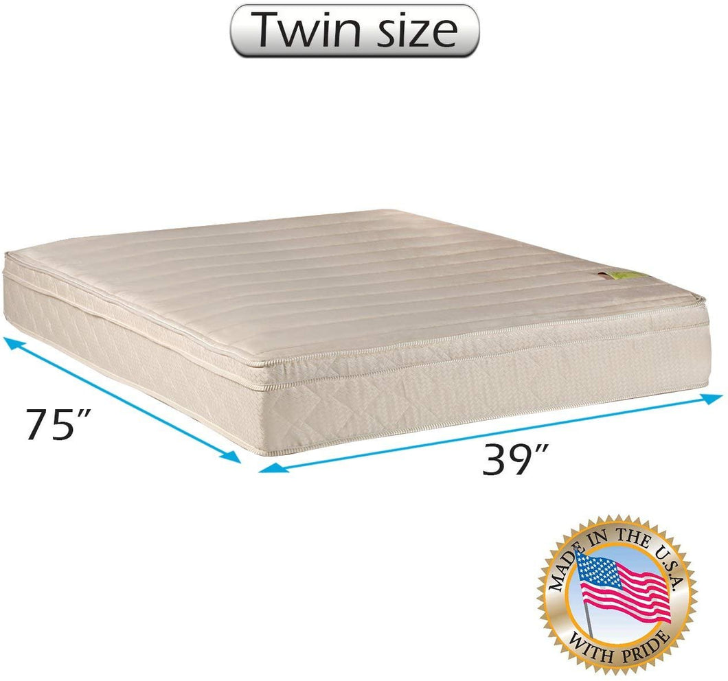 Dream Sleep Comfort Pedic Extra Firm PillowTop Twin Mattress Only with Mattress Cover Protector Included - Sleep System with Enhance Foam Encased Support, Fully Assembled by Dream Solutions USA