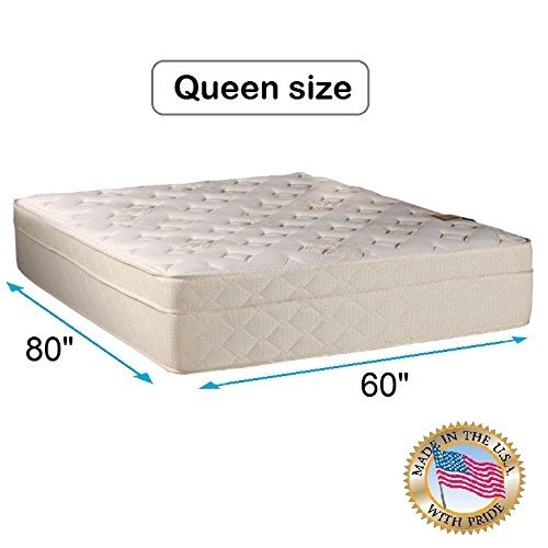 Beverly Hills Eurotop (Pillowtop) Firm Foam Encased Queen Mattress Only with Mattress Cover Protector Included - Sleep System Support, Longlasting, Fully Assembled, Orthopedic by Dream Solutions USA