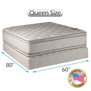 Dream Solutions Queen Medium Soft PillowTop 2-Sided Mattress Set with Mattress Cover Protector Included - Sleep System with Enhanced Cushion Support, Fully Assembled, Back Support, Longlasting