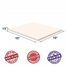 Load image into Gallery viewer, Dream Solutions USA Upholstery Visco Memory Foam Square Sheets 2 Pack (1/2&quot;x12&quot;x12&quot;, 3.5lb High Density) - Luxury Quality for Sofa, Cushions, Pillows, May Relieve Backaches &amp; Bed Sores
