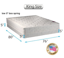 Load image into Gallery viewer, Legacy None Flip One-Sided King Mattress and Low Profile Box Spring Set with Mattress Cover Protector Included - Fully Assembled, Good for Your Back, by Dream Solutions USA