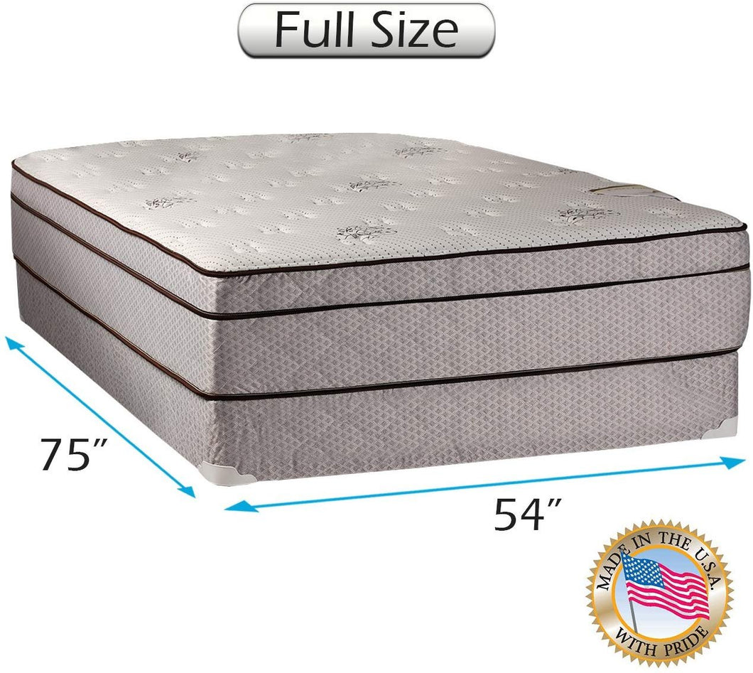 Dream Sleep Fifth Ave Plush Foam Encased Pillowtop (Eurotop) Mattress Set with Mattress Cover Protector Included - Sleep System Support, Orthopedic by Dream Solutions USA (Full 54