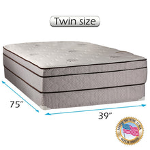 Load image into Gallery viewer, Fifth Ave Plush Foam Encased Eurotop (PillowTop) Twin Size Mattress and Box Spring Set with Mattress Cover Protector Included - Sleep System Support, Assembled, Orthopedic by Dream Solutions USA