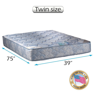 Chiro Premier Double-Sided Orthopedic (Blue Color) Twin Mattress Only with Mattress Cover Protector Included - Fully Assembled, Innerspring coils, Long Lasting by Dream Solutions USA