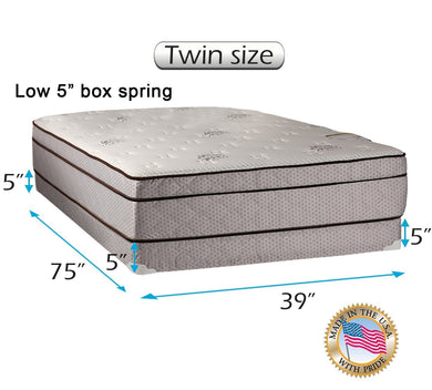 Dream Solutions Fifth Ave Extra Soft Foam Eurotop (PillowTop) Twin Mattress & Low 5