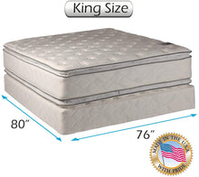 Load image into Gallery viewer, Dream Sleep Gentle Plush King Size Double-Sided Eurotop Mattress Set with Metal Bed Frame - Quilted Fabric, Durable Edge Guards, Orthopedic, Longlasting Comfort by Dream Solutions USA