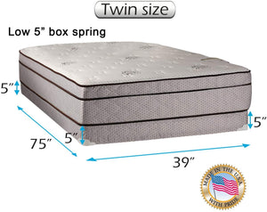 Dream Sleep Fifth Ave Extra Soft Foam Eurotop (PillowTop) Twin Size Mattress & Low 5