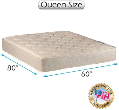 Dream Sleep Comfort Classic Gentle Firm Queen Mattress Only with Mattress Cover Protector Included - Orthopedic, Good for Your Back, Long Lasting and 2 Sided by Dream Solutions USA