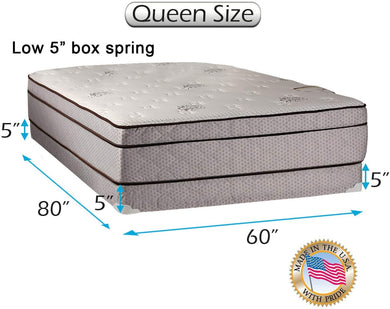 Dream Sleep Fifth Ave Extra Soft Foam Eurotop (PillowTop) Queen Size Mattress & Low 5