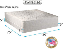 Load image into Gallery viewer, Dream Sleep Legacy One-Sided None Flip Mattress and Low Profile Box Spring Set with Mattress Protector Included - Spine Support, Orthopedic, Longlasting by Dream Solutions USA (King 76"x80"x8")