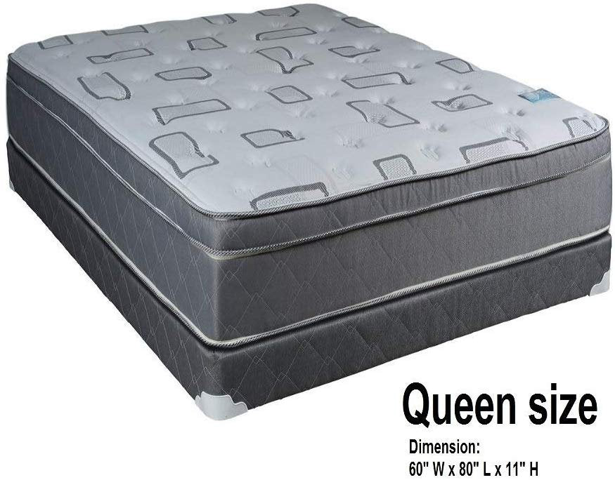 Dream Sleep Natural Trophy Queen Medium Plush Eurotop Mattress Set with Bed Frame Included - Sleep System with Enhanced Foam Encased Support, Orthopedic, Innerspring by Dream Solutions USA