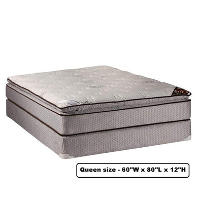 Dream Sleep Spinal Plush Queen PillowTop (Eurotop) Mattress Set, Bed Frame Included - Sleep System with Enhanced Cushion Support, Fully Assembled, Longlasting Comfort by Dream Solutions USA
