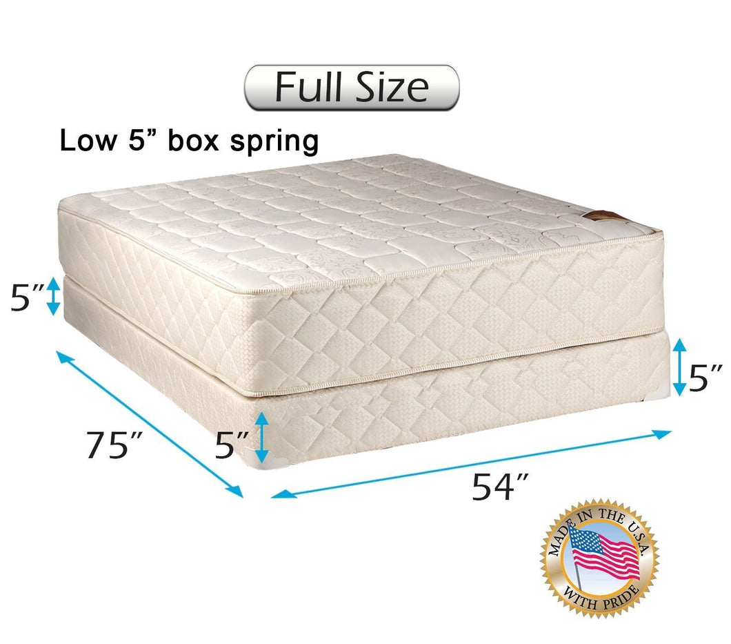 Dream Solutions USA Grandeur Deluxe Full Size 2-Sided Mattress and Low 5