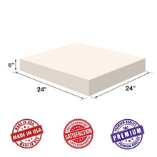 Load image into Gallery viewer, Dream Solutions USA Upholstery Visco Memory Foam Square Sheet- (1/2&quot;Hx24&quot;Wx24&quot;L, 2.5 lb Regular Density) - Luxury Quality for Sofa, Cushions, Pillows