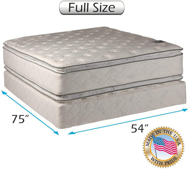 Dream Sleep Gentle Plush Double-Sided PillowTop (Eurotop) Mattress Set - Premium Edge Guards, Quilted Fabric, Orthopedic Type, Longlasting Comfort by Dream Solutions USA (Full 54
