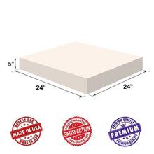 Load image into Gallery viewer, Dream Solutions USA Upholstery Visco Memory Foam Square Sheet- (1/2&quot;Hx24&quot;Wx24&quot;L, 2.5 lb Regular Density) - Luxury Quality for Sofa, Cushions, Pillows