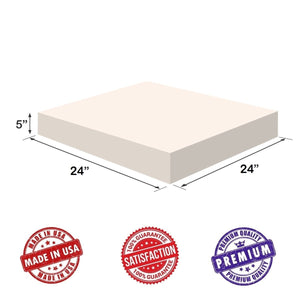 Dream Solutions USA Upholstery Visco Memory Foam Square Sheet- (1/2"Hx24"Wx24"L, 2.5 lb Regular Density) - Luxury Quality for Sofa, Cushions, Pillows