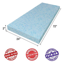 Load image into Gallery viewer, Dream Solutions USA Upholstery Visco Cool Gel Memory Foam Sheet 2&quot;H x 18&quot;W x72&quot;L - Luxury Quality Good for Sofa &amp; Chair Cushion, Wheelchair, May Relieve Backaches &amp; Bed Sores