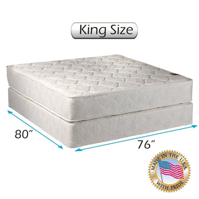 Dream Sleep Legacy Gentle Firm 2-Sided King Mattress Set with Bed Frame Included - Orthopedic Type, Spine Support, Good for Your Back, Long Lasting Comfort by Dream Solutions USA
