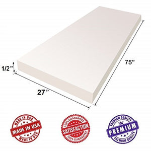 Upholstery Foam Cushion Sheet- 2"x27"x75" High Density Support-Premium Luxury Quality- Good for Sofa Cushion, Mattresses, Wheelchair, Poker Table, and Much More- by Dream Solutions USA (2"x27x"75)
