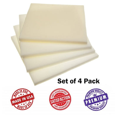Dream Solutions USA Upholstery Foam Square Seat Cushion Sheets - Four Pack Set - Premium Luxury Quality (1