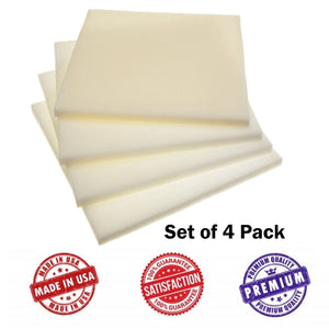 Dream Solutions USA Upholstery Foam Square Seat Cushion Sheets - Four Pack Set - Premium Luxury Quality (1