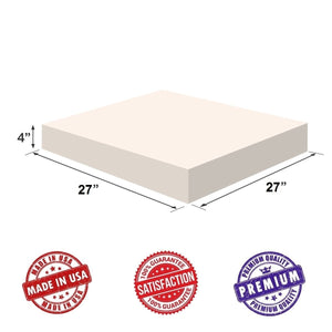 Upholstery Foam Square Cushion Sheet (3"x27"x27", High Density) - Soft Premium Luxury Quality-Good for Sofa Cushions, Wheelchairs, Poker Tables by Dream Solutions USA