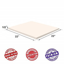 Load image into Gallery viewer, Upholstery Visco Memory Foam Square Sheet- 1&quot;Hx22W&quot;x22L&quot;- 3.5 lb High Density- Luxury Quality- for Sofa, Chair Cushions, Pillows, May Relieve Backaches &amp; Bed Sores- Dream Solutions USA