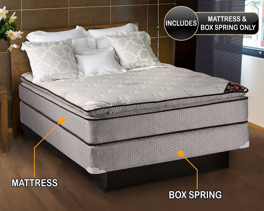 Spinal Dream Plush Pillow Top (Eurotop) Mattress and Box Spring Set (Queen Size 60