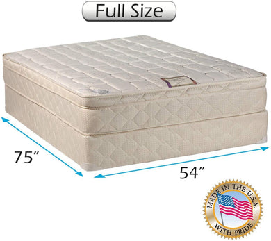 Tomorrow's Dream Innerspring Eurotop Full Size Mattress Set with Bed Frame Included - Sleep System with Enhanced Cushion Support, Pillow Top, Orthopedic Type and Longlasting Comfort