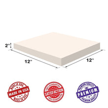 Load image into Gallery viewer, Dream Solutions USA Upholstery Visco Memory Foam Square Sheet- 3.5 lb High Density 2&quot;x12&quot;x12&quot;- Luxury Quality for Sofa, Chair Cushions, Pillows, May Relieve Backache &amp; Bed Sores