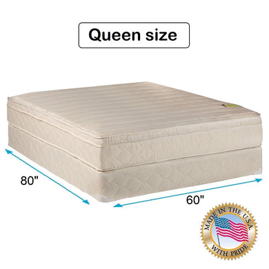 Comfort Pedic Firm PillowTop Queen Size Mattress Set with Mattress Cover Protector Included - Innerspring coils, Assembled, Orthopedic, Longlasting by Dream Solutions USA