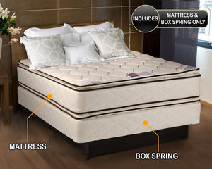 Coil Comfort Firm PillowTop Mattress Only (Full) Double-Sided Sleep System with Enhanced Cushion Support- Fully Assembled, Great for Your Back, longlasting Comfort by Dream Solutions USA