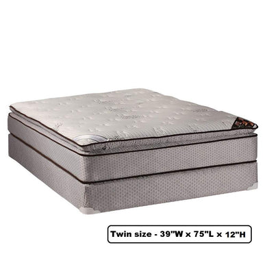 Dream Sleep Spinal Plush Twin PillowTop (Eurotop) Mattress and Box Spring Set - Sleep System with Enhanced Cushion Support, Fully Assembled, Great for Your Back by Dream Solutions USA