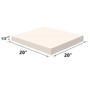 Upholstery Visco Memory Foam Square Sheet- 3.5 lb High Density 1/2