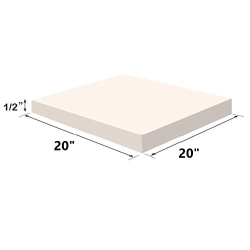 Upholstery Visco Memory Foam Square Sheet- 3.5 lb High Density 1/2