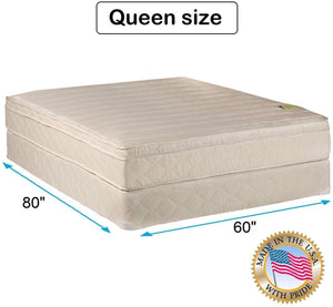 Dream Sleep Comfort Pedic Firm PillowTop Mattress & Box Spring Set - Sleep System with Enhanced Foam Encased Support, Orthopedic, Plush Knit Cover by Dream Solutions USA (Queen 60