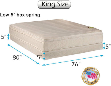 Dream Sleep Comfort Pedic (Eurotop) PillowTop Firm King Mattress & Low 5