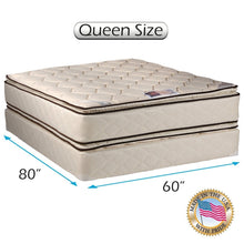 Load image into Gallery viewer, Dream Solutions Hollywood Coil Soft Comfort Double Sided Pillowtop Queen Size 60&quot;x80&quot;x11&quot; - Mattress and Box Spring Set - Fully Assembled, Orthopedic, Longlasting Comfort, USA