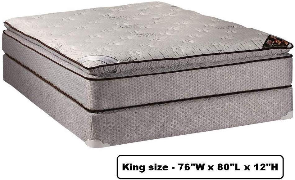 Dream Sleep Spinal Plush King Size (Eurotop) Mattress Set, Bed Frame Included - Sleep System with Enhanced Cushion Support, Good for Your Back, Orthopedic by Dream Solutions USA