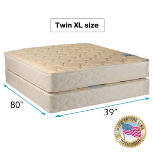 Chiro Premier Orthopedic Gentle Firm (Beige) Twin 39"x75"x9" Mattress and Box Spring Set - Fully Assembled, Good for Your Back, Long Lasting and 2 Sided by Dream Solutions USA