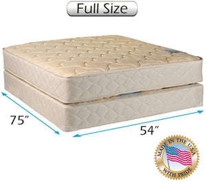 Dream Sleep Chiro Premier 2-Sided Gentle Firm (Beige) Full Mattress Set with Bed Frame Included - Good for Your Back, Orthopedic, Long Lasting Comfort by Dream Solutions USA