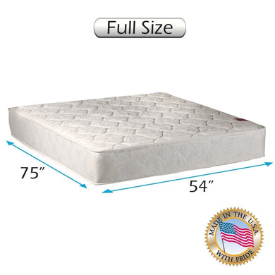 Dream Solutions USA Legacy Double-Sided Full Size Mattress Only with Mattress Cover Protector Included - Orthopedic, Innerspring coils, Fully Assembled, Long Lasting Comfort