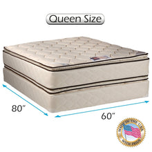 Load image into Gallery viewer, Coil Comfort Pillow Top Mattress and Box Spring Set (Full) Double-Sided Sleep System with Enhanced Cushion Support- Fully Assembled, Great for Your Back, longlasting Comfort -by Dream Solutions USA